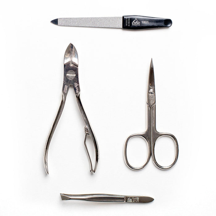 Erbe Solingen 4-Piece Travel Manicure Set, Black Cowhide Snap Case Manicure Set Erbe Solingen 