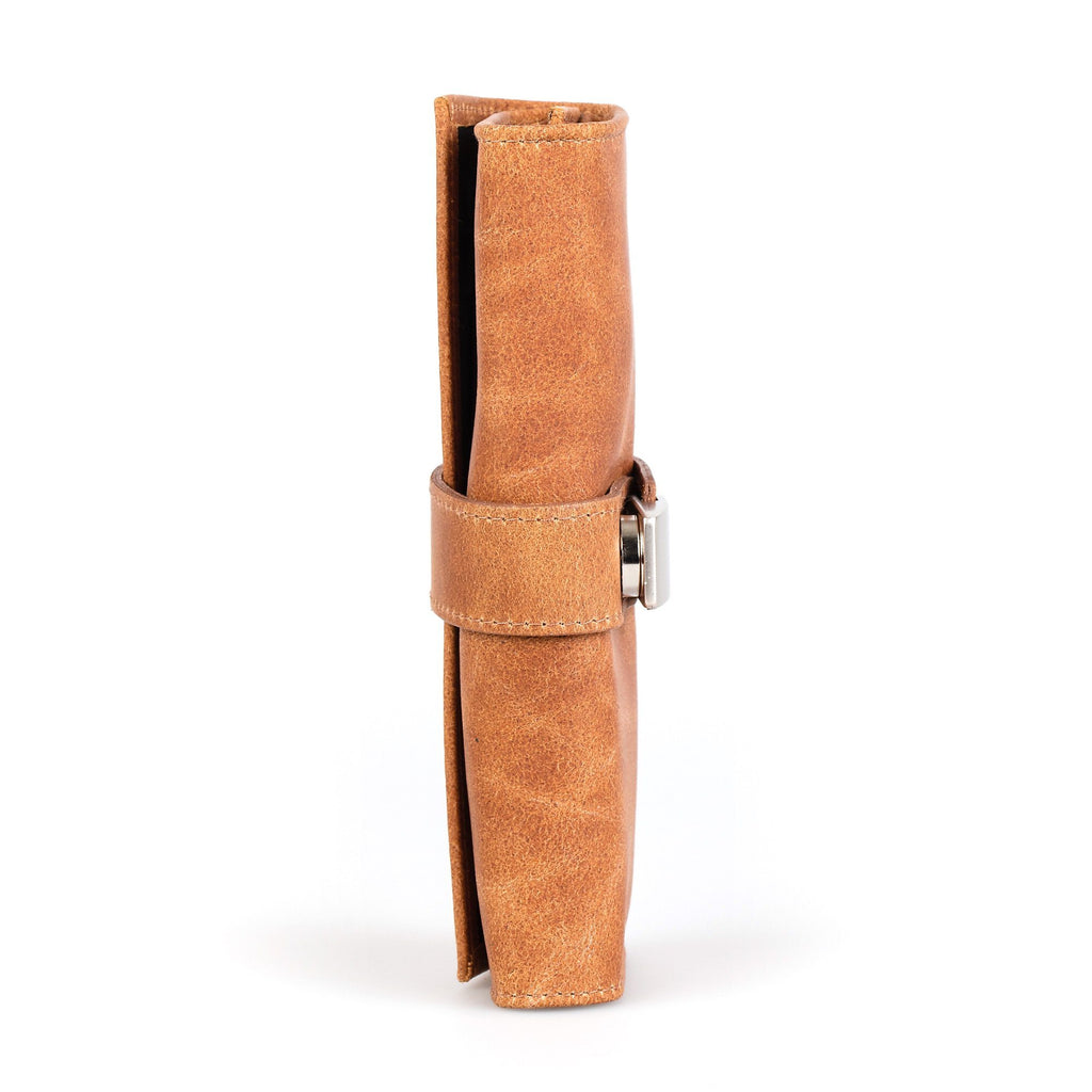 Fendrihan Erbe 5-Piece Leather Case Manicure — Solingen Cognac Set, Roll