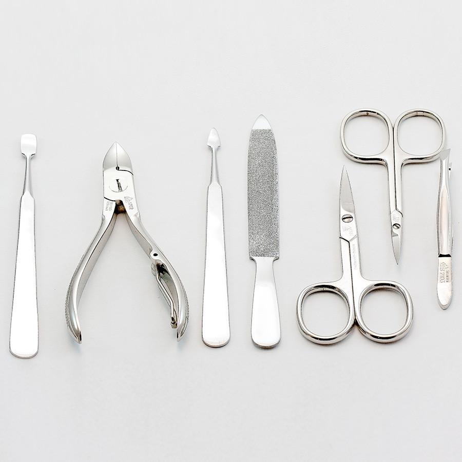 Erbe Solingen 7-Piece Manicure Set, Water Buffalo Leather Zip Case