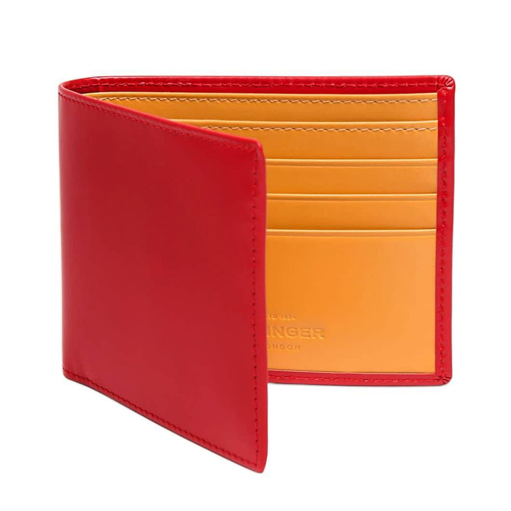 Ettinger Bridle Hide Billfold Leather Wallet with 6 CC Slots Leather Wallet Ettinger Red 