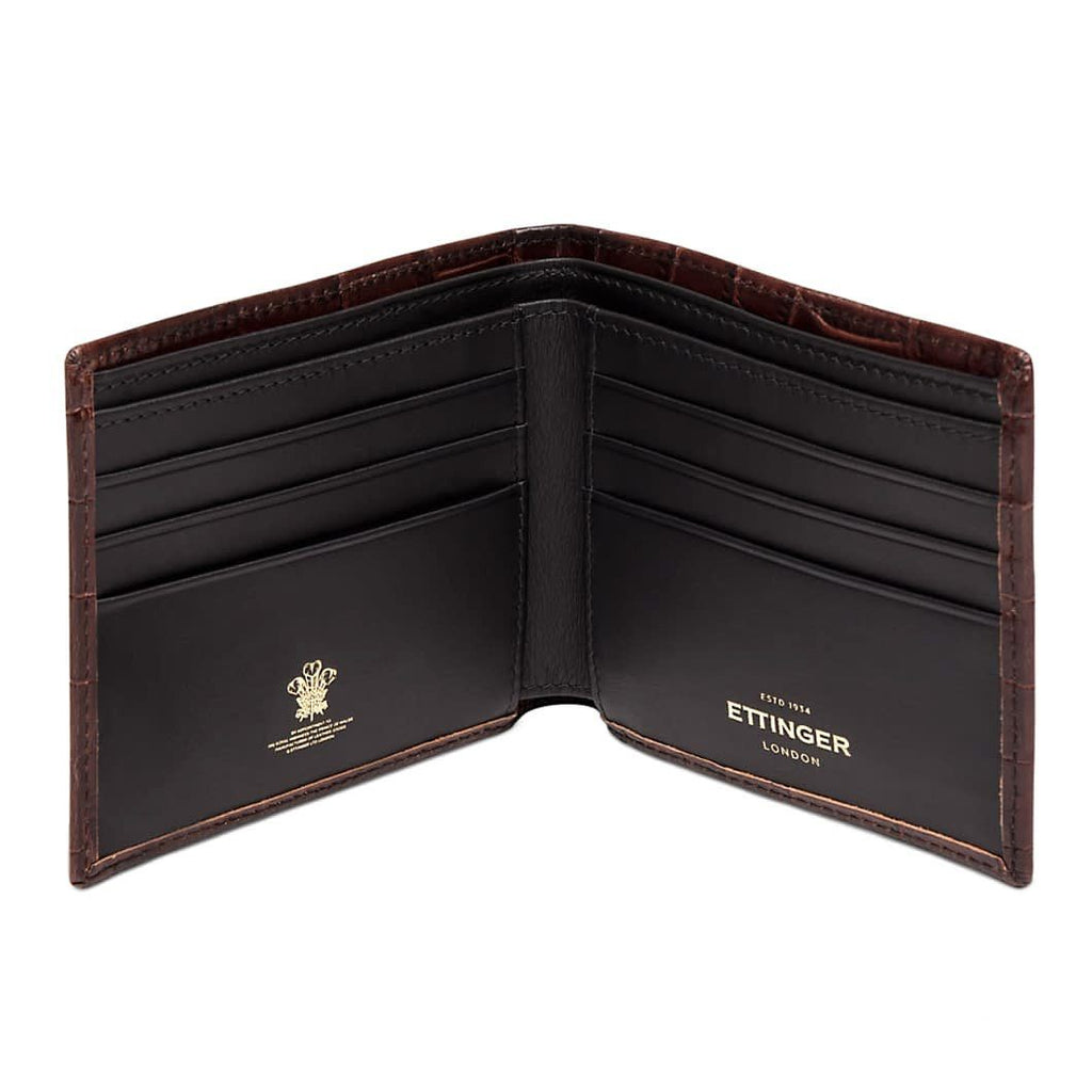 Ettinger Croco Billfold Leather Wallet with 6 CC Slots Leather Wallet Ettinger 