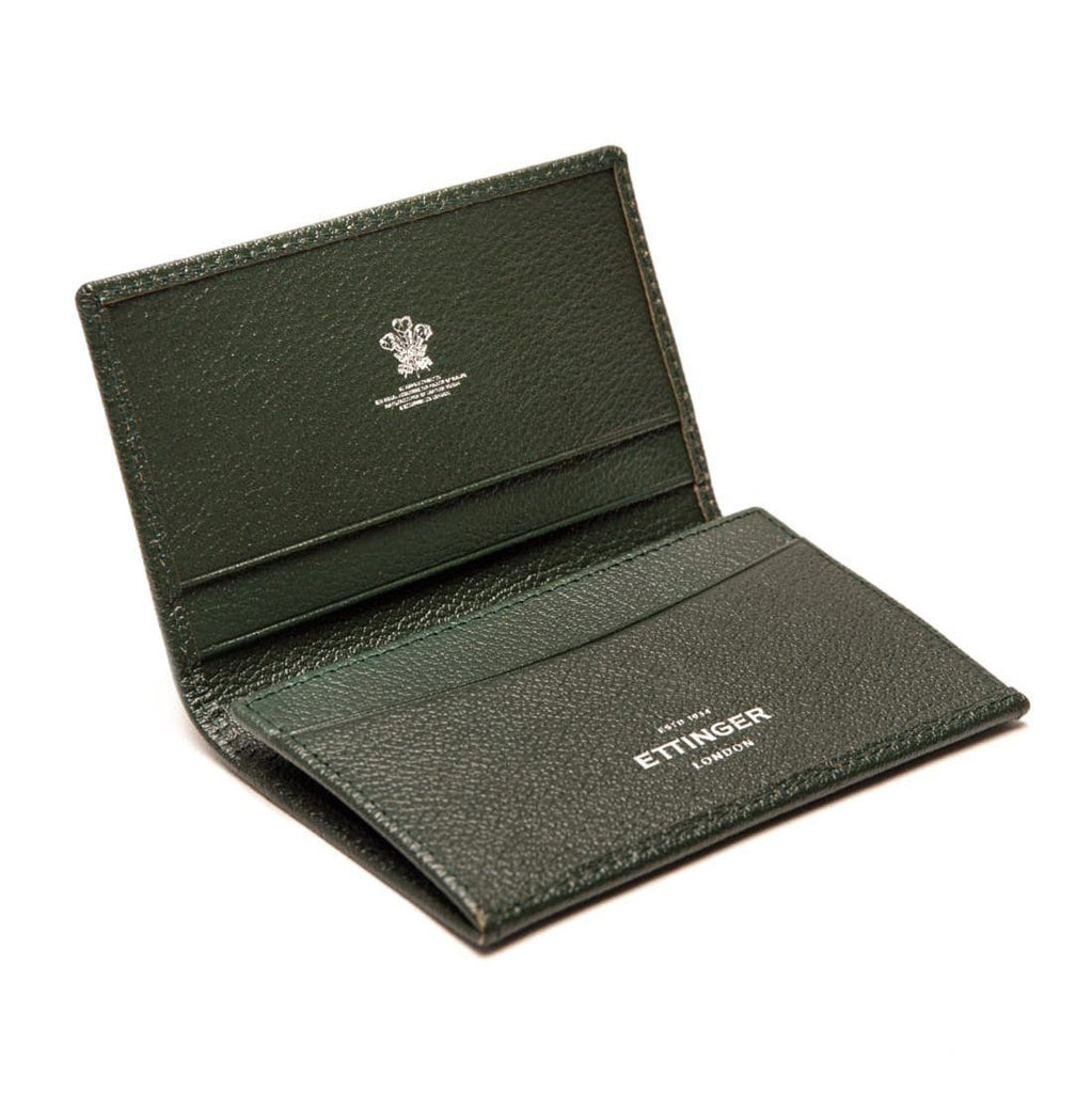 Ettinger Capra Visiting Card Case Leather Wallet Ettinger Forest Green 