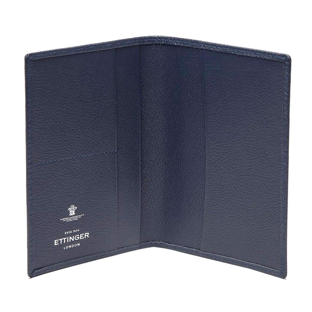 Ettinger Capra Passport Case Leather Wallet Ettinger Marine Blue 