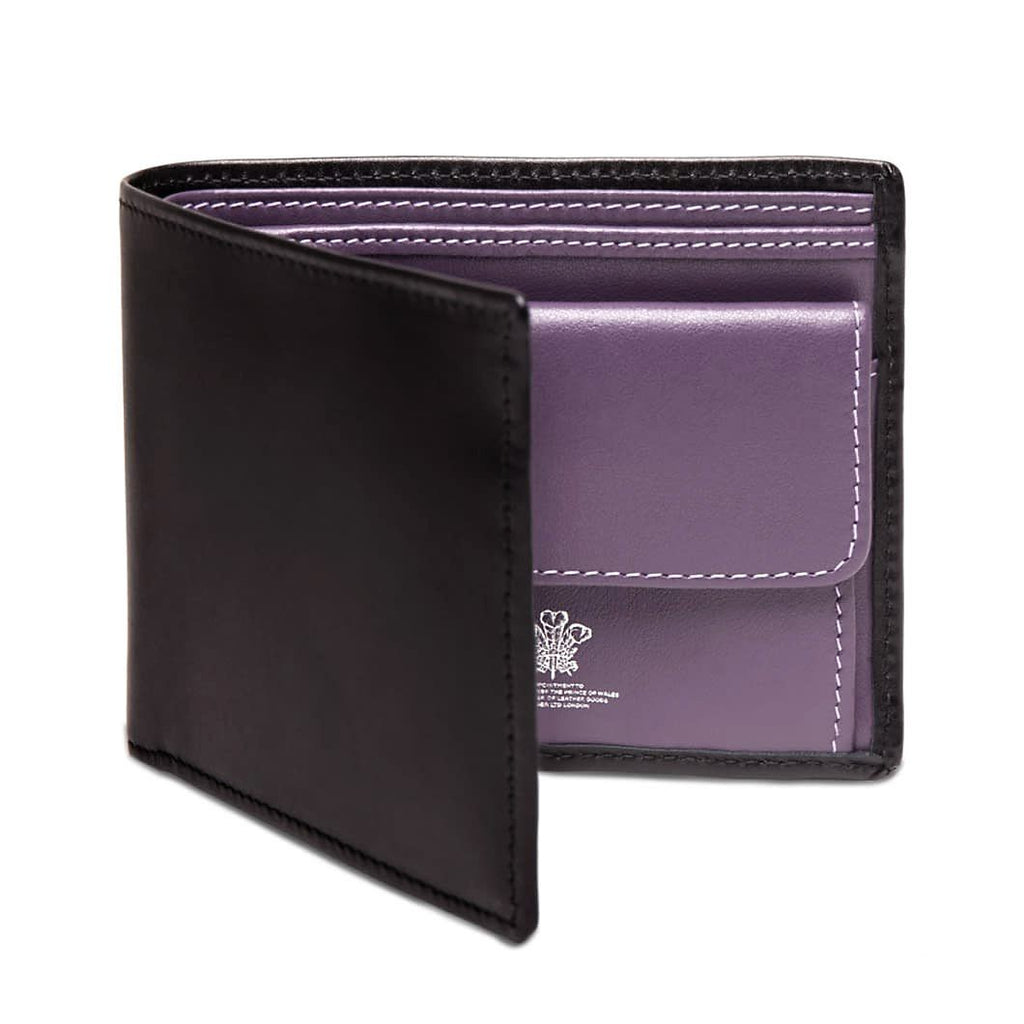 Ettinger Sterling Billfold with 3 Credit Card Slots and Coin Purse, Purple Leather Wallet Ettinger 
