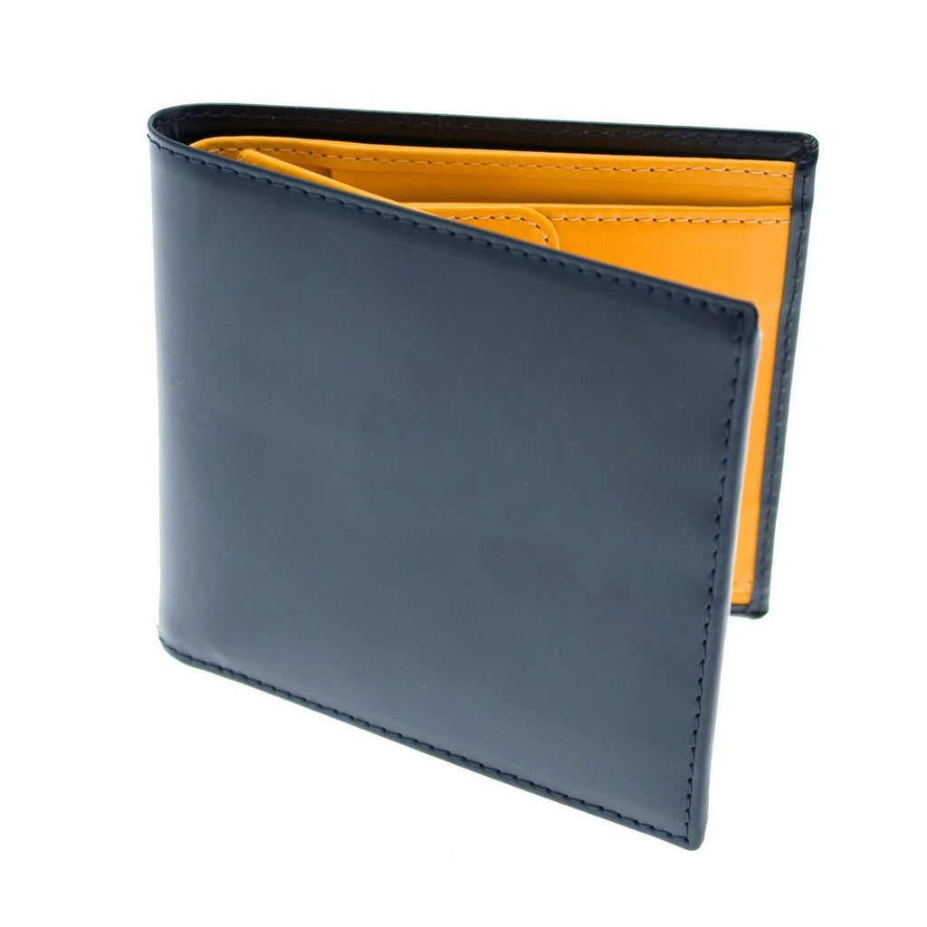 Ettinger Bridle Hide Billfold with 6 CC Slots and Coin Pocket Leather Wallet Ettinger Navy 