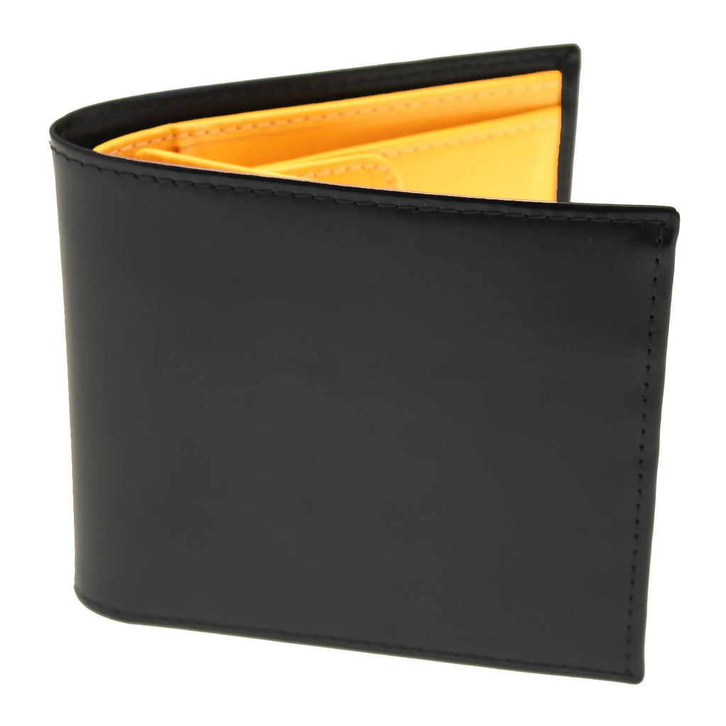Ettinger Bridle Hide Billfold with 6 CC Slots and Coin Pocket Leather Wallet Ettinger Black 