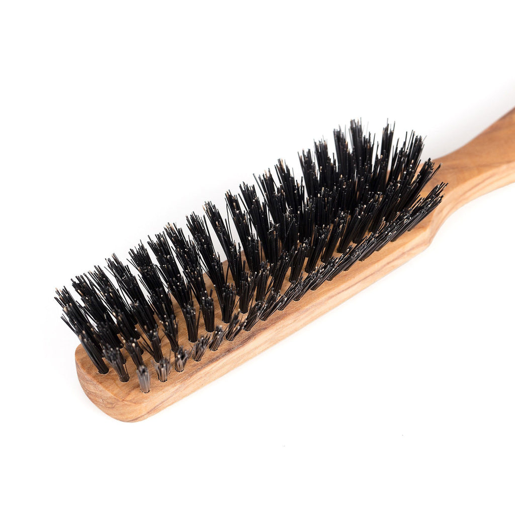 Fendrihan 5 Row Olivewood Hairbrush with Dark Bristles, Made in France Hair Brush Fendrihan 