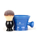 Fendrihan Synthetic Shaving Brush and Moderno Apothecary Shaving Mug, Save $10 Shaving Kit Fendrihan Azul Plisson Type Bristles - Black Handle 