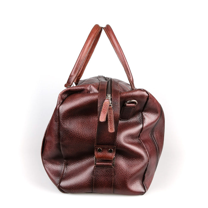 Fendrihan Pebbled Leather Travel Bag, Brandy Leather Bag Fendrihan 