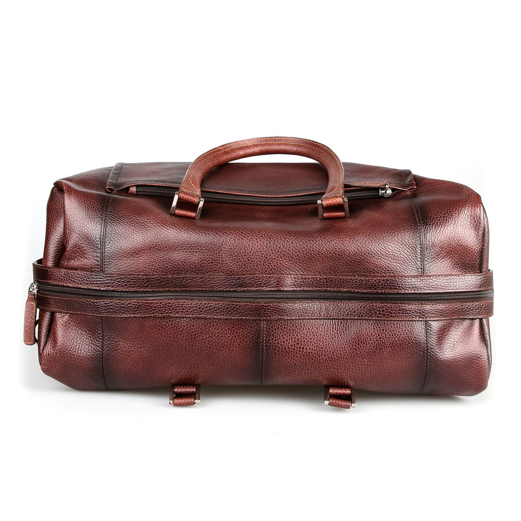 Fendrihan Pebbled Leather Travel Bag, Brandy Leather Bag Fendrihan 
