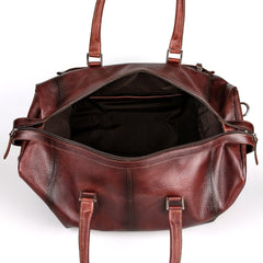Fendrihan Pebbled Leather Travel Bag, Brandy Leather Bag Fendrihan 