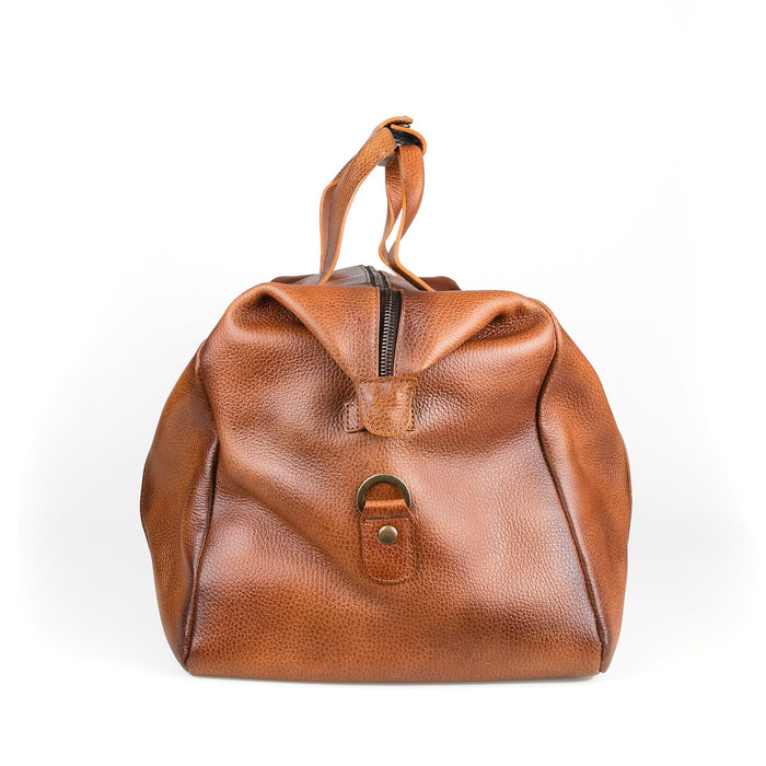 Fendrihan Pebbled Leather Travel Bag, Cognac Leather Bag Fendrihan 
