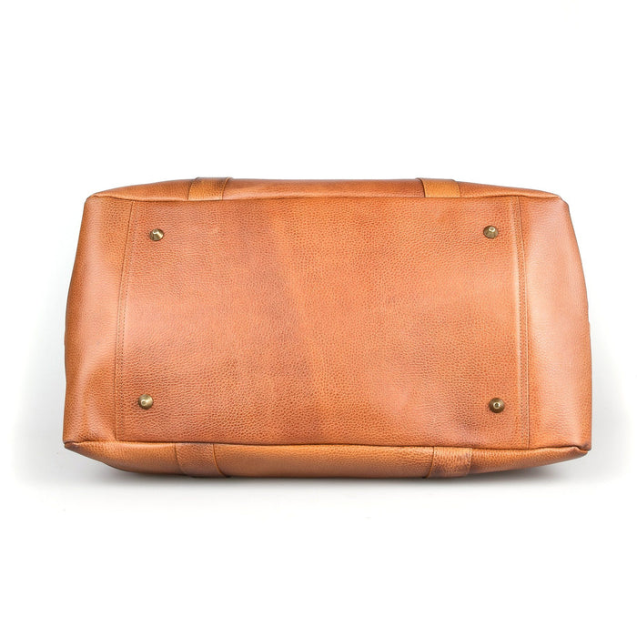 Fendrihan Pebbled Leather Travel Bag, Cognac Leather Bag Fendrihan 