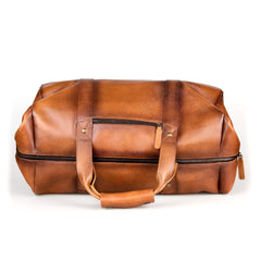 Fendrihan Pebbled Leather Travel Bag, Cognac Leather Bag Fendrihan 