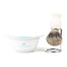 Fendrihan Porcelain Shaving Bowl and Classic Pure Grey Badger Shaving Brush with Metal Stand Set, Save $10 Shaving Set Fendrihan Light Blue White 