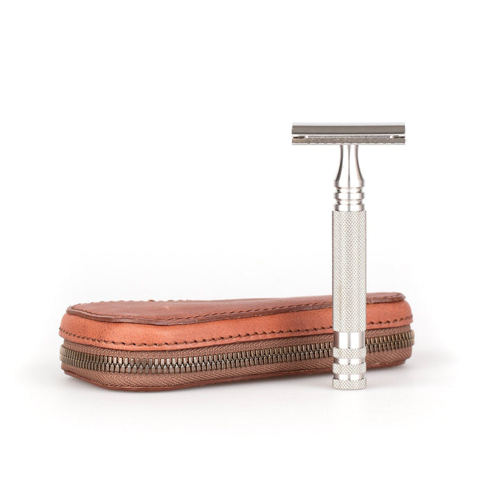 Fendrihan Leather Zip Safety Razor Case by Ruitertassen and Fendrihan Stainless Steel Razor, Save $10 Leather Razor Case Fendrihan Ambassador Mk II 