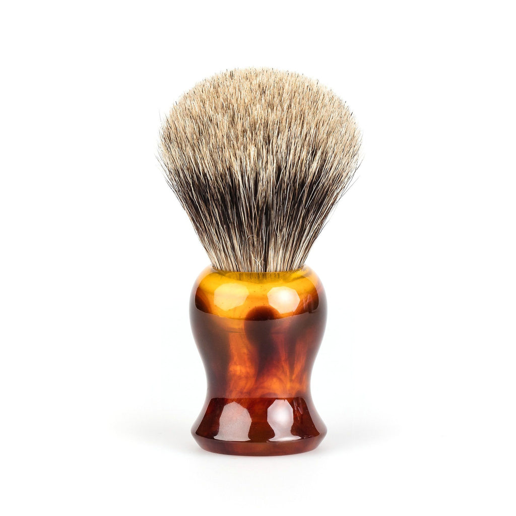 Fendrihan Classic Pure Grey Badger Shaving Brush Badger Bristles Shaving Brush Fendrihan Faux Amber 