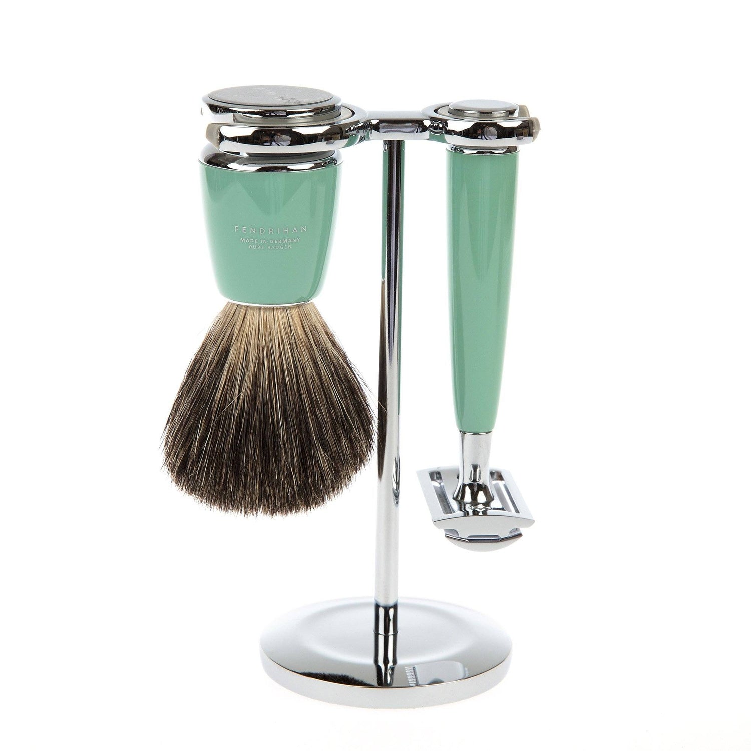 Fendrihan 3-Piece Shaving Set with Safety Razor and Pure Badger Brush Shaving Kit Fendrihan Mint 