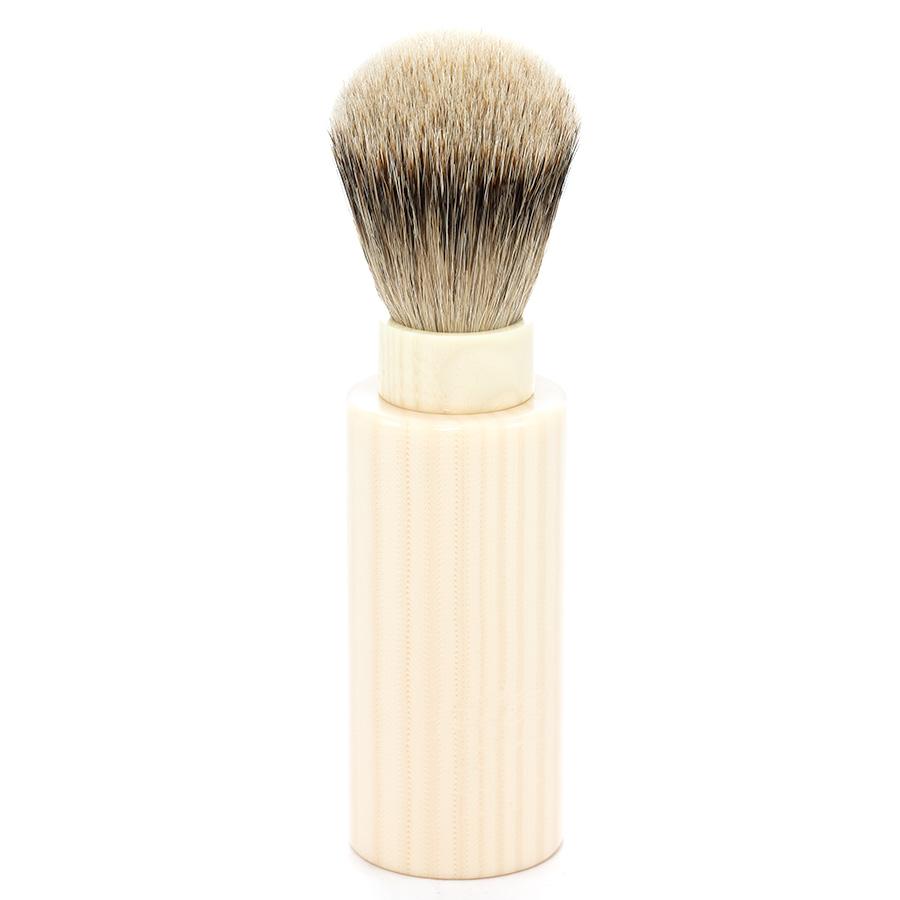 Silvertip Badger Hair Turnback Travel Shaving Brush Badger Bristles Shaving Brush Fendrihan Faux Ivory 