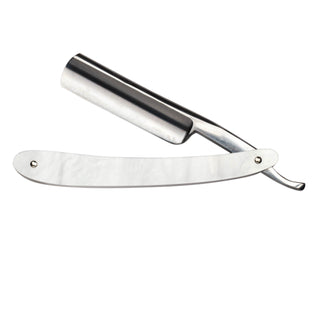 Gold Dollar W62 Round Point Straight Razor 6/8", Faux Marble Scales Straight Razor Gold Dollar 
