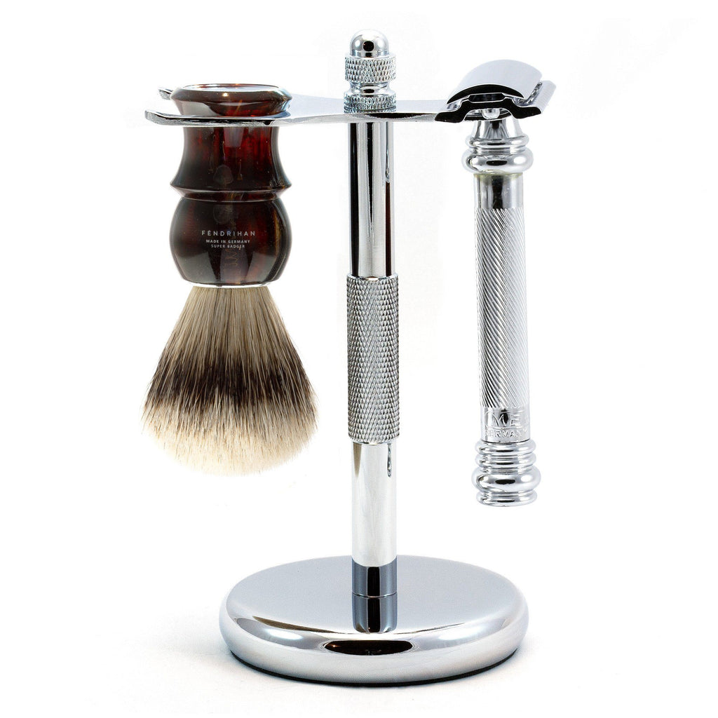 Merkur 38C Barber-Pole 3-Piece Classic Wet-Shaving Kit, Save $25 Shaving Kit Fendrihan Tortoise 