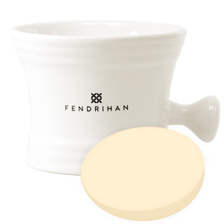 Large Apothecary Shaving Mug + Taylor of Old Bond Street Shaving Soap, Save $5 Shaving Mug and Soap Fendrihan White Sandalwood 