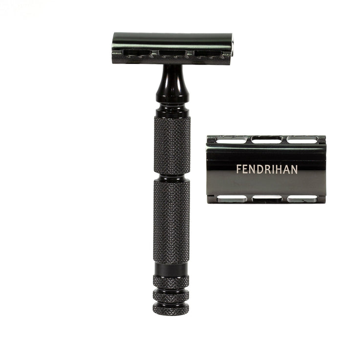 Fendrihan Black Full PVD Coated Stainless Steel Razor with Glossy Head Double Edge Safety Razor Fendrihan 