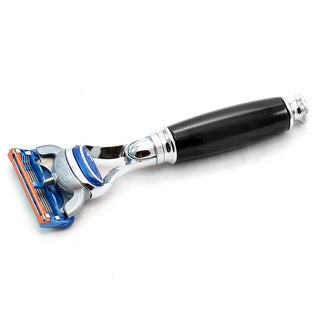 "Yonge" Gillette Fusion Razor Handle, Faux Ebony Cartridge Type Safety Razor Fendrihan 