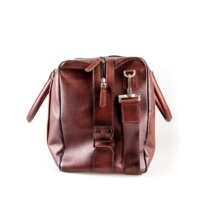 Fendrihan Pebbled Leather Travel Bag, Brandy Leather Bag Fendrihan 