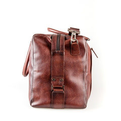 Fendrihan Pebbled Leather Travel Bag, Brandy Leather Bag Fendrihan 