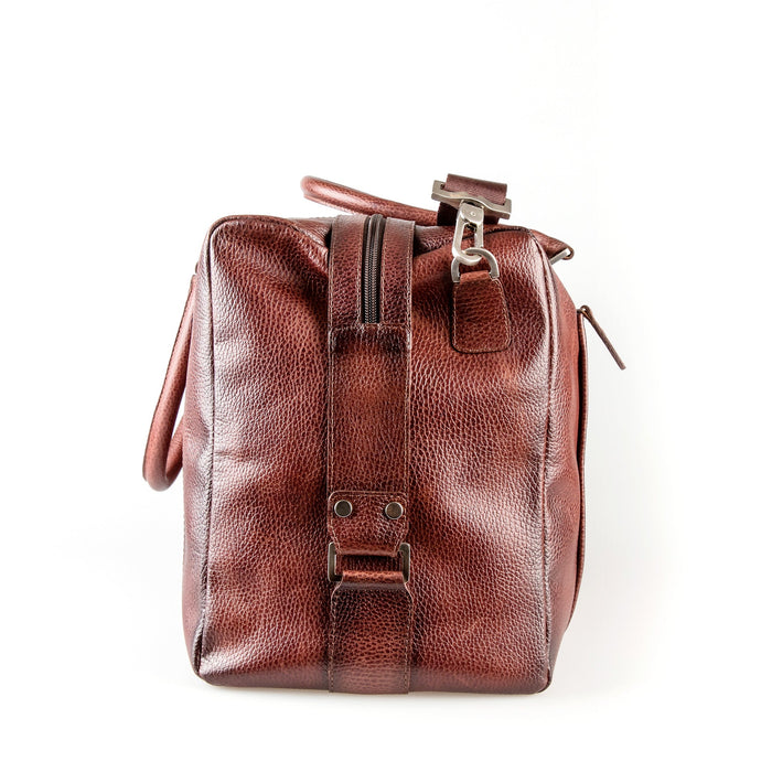 Fendrihan Pebbled Leather Travel Bag, Brandy Leather Bag Fendrihan 