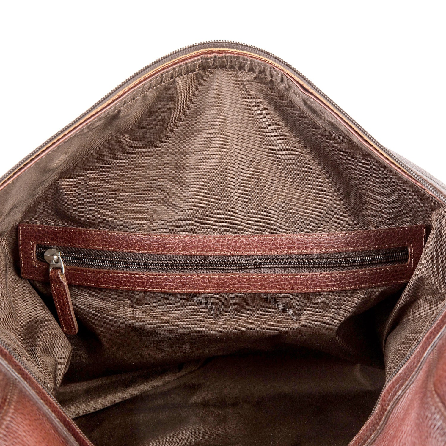 Fendrihan Pebbled Leather Travel Bag, Brandy Leather Bag Fendrihan 