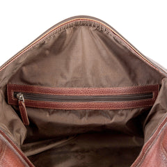 Fendrihan Pebbled Leather Travel Bag, Brandy Leather Bag Fendrihan 