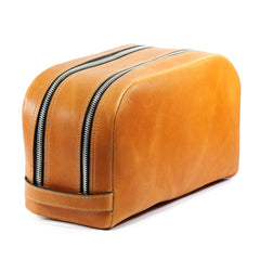 F. Hammann Triple Zip Leather Toiletry Bag Toiletry Bag F. Hammann 