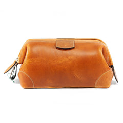 F. Hammann Leather Toiletry Bag with Metal Frame Toiletry Bag F. Hammann 