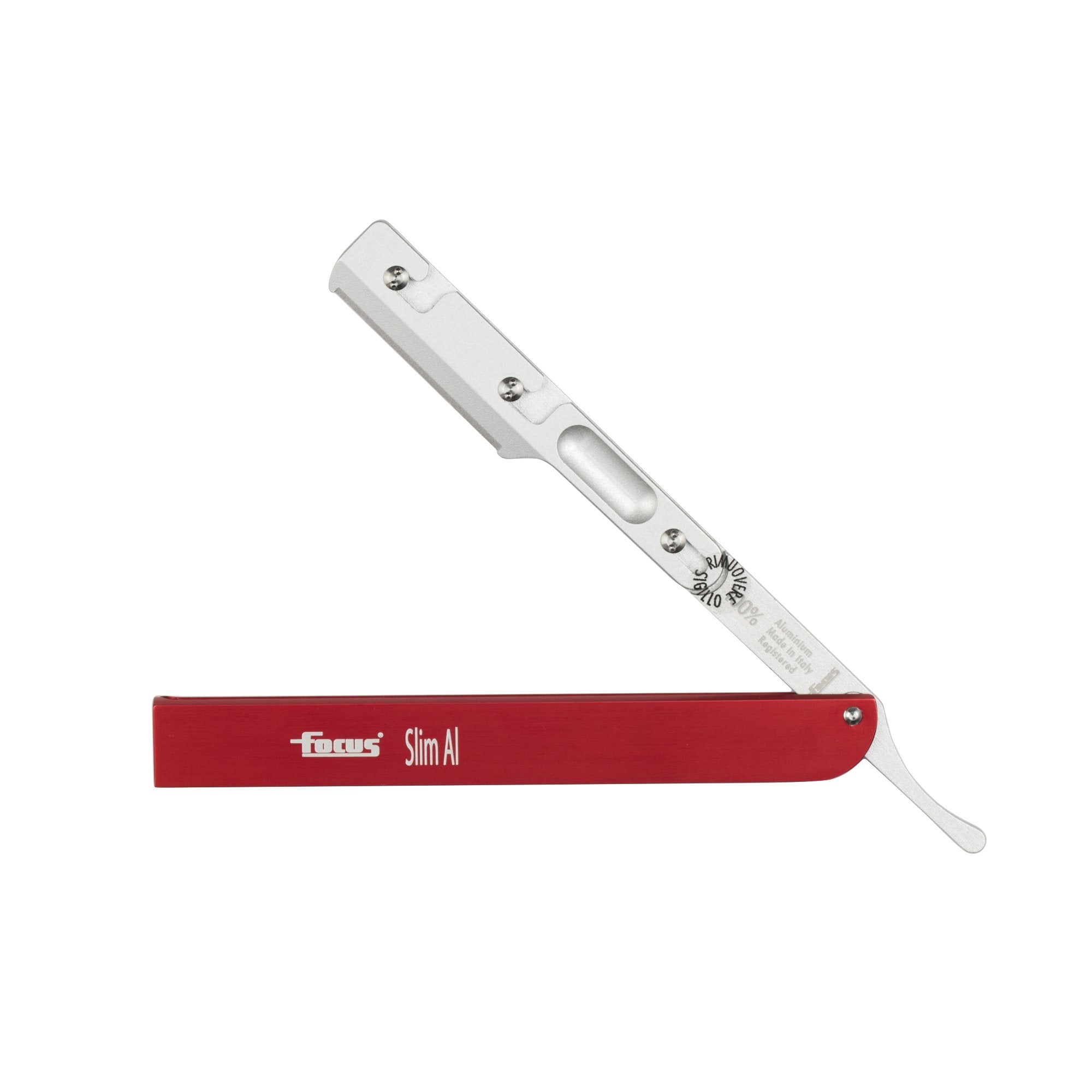 Slim Razor Focus Slim AL Aluminum Replaceable Blades Straight Razor, Made in Ital ...