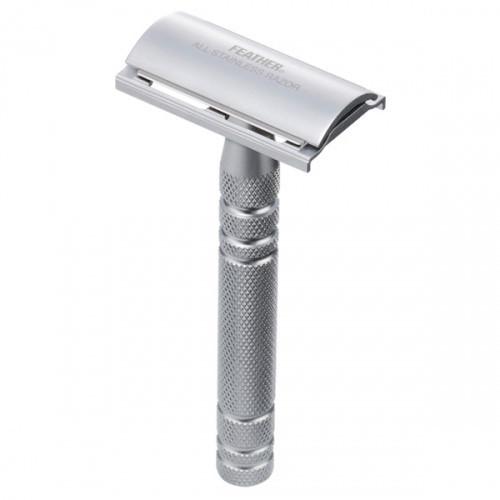 Feather AS-D2S Stainless Steel Double Edge Razor and Stand, Made