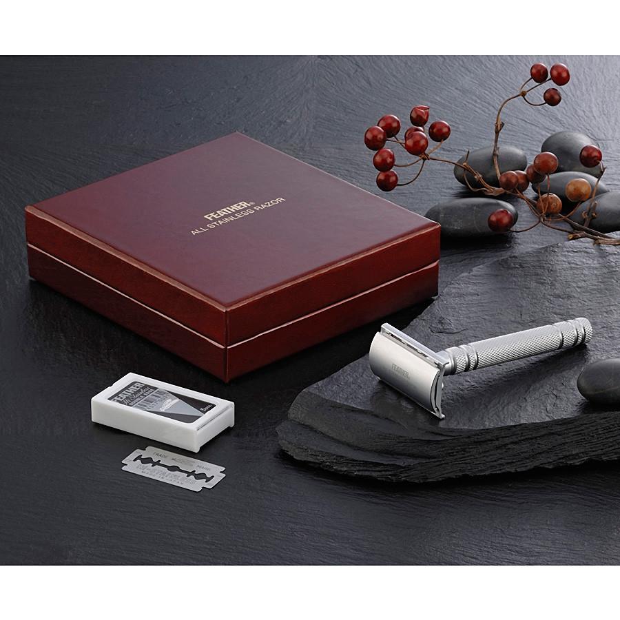 Feather AS-D2 Stainless Steel Double Edge Razor, Made in Japan Feather AS-D2 Stainless Steel Double Edge Razor, Made in Japan
