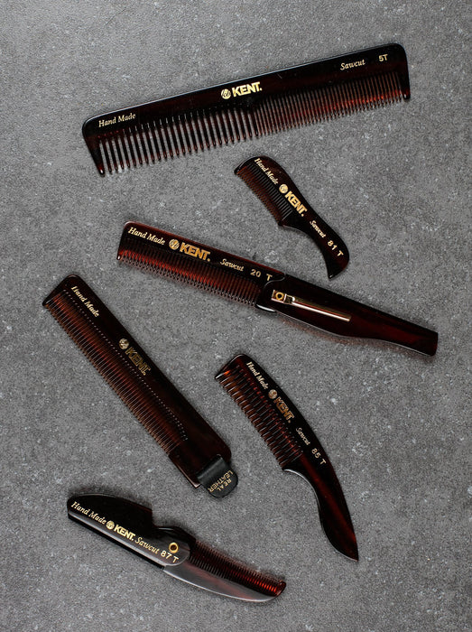 Kent 20T Hand-finished Folding Pocket Comb with Clip Comb Kent 