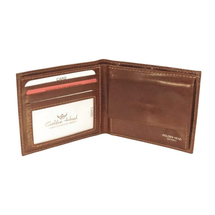 Golden Head Colorado RFID Bill Case with Mesh Pocket and Coin Pouch, Tobacco Leather Wallet Golden Head 