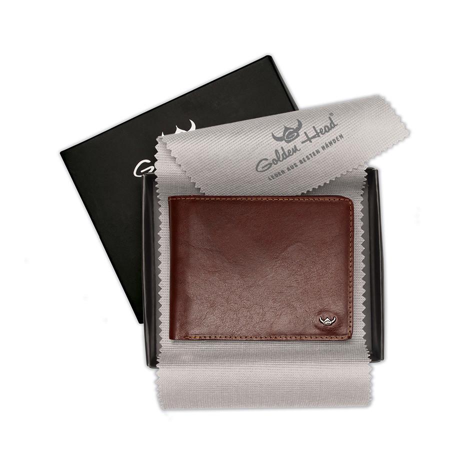 Golden Head Colorado Eco-Tanned Italian Leather Wallet with Coin Purse and 7 CC Slots, Tobacco Leather Wallet Golden Head 