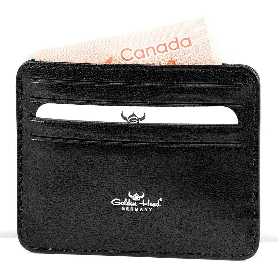 Golden Head Colorado Eco-Tanned Italian Leather 8-Pocket Credit Card Case Leather Wallet Golden Head Black 