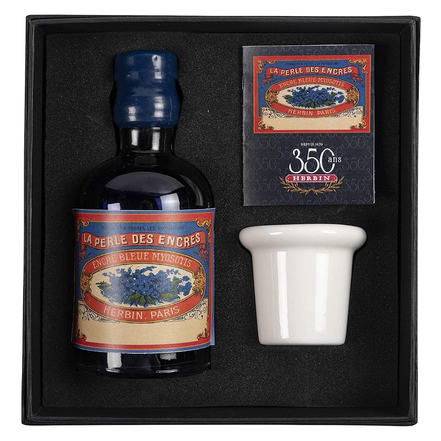 J. Herbin 350th Anniversary Fountain Pen Ink Set Ink Refill J. Herbin Myosotis Blue 