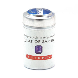 J. Herbin Fountain Pen Ink Cartridges, 6-Pack Tin Ink & Refill J. Herbin Sapphire Blue 