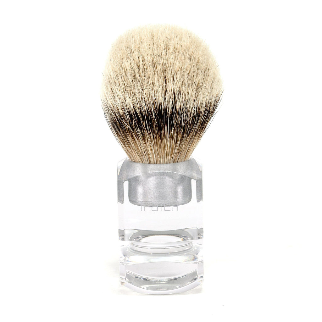 H.L. Thater 4376 Series Silvertip Shaving Brush with Clear Handle, Size 6 Badger Bristles Shaving Brush Heinrich L. Thater 
