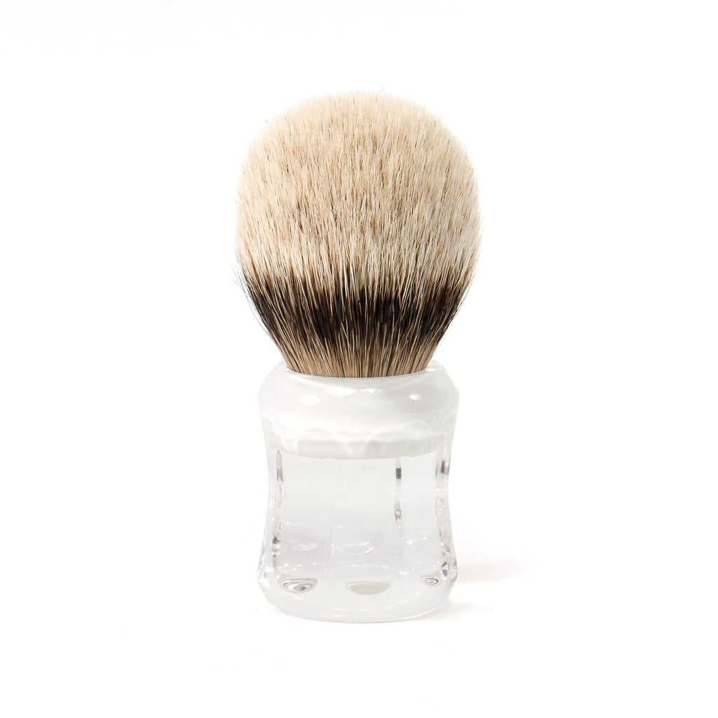 H.L. Thater 49125 Series Silvertip Shaving Brush with Two-Tone Handle, Size 3 Badger Bristles Shaving Brush Heinrich L. Thater White 
