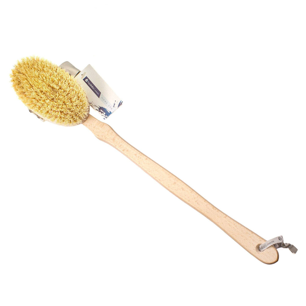 Hydrea London Cactus Bristle Dry Skin Body Brush, Beechwood Detachable Handle Bath Brush The Natural Sea Sponge Co 