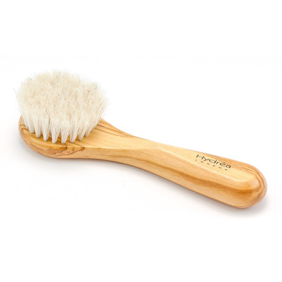 Hydrea London Olive Wood Facial Brush with Medium Strength Horsehair Bristles Facial Brush The Natural Sea Sponge Co 