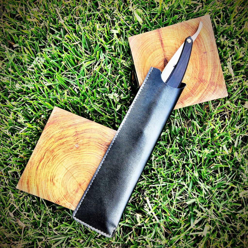 Gold Dollar W60 French Point Straight Razor 6/8", Ebony Wood Handle Straight Razor Gold Dollar 