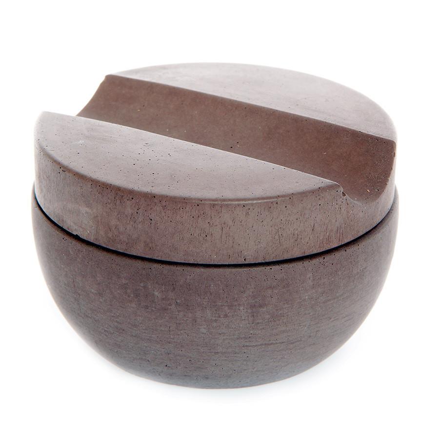 Iris Hantverk Concrete Bowl and Lid with Muhle Sandalwood Shaving Soap Shaving Soap Iris Hantverk Brown 